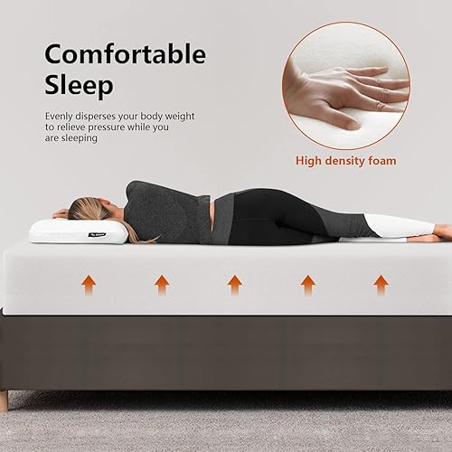 Miniatura 3 de PayLessHere Colchón matrimonial de espuma viscoelástica de gel de 12 pulgadas con tela suave transpirable y lavable, funda con cremallera, colchón