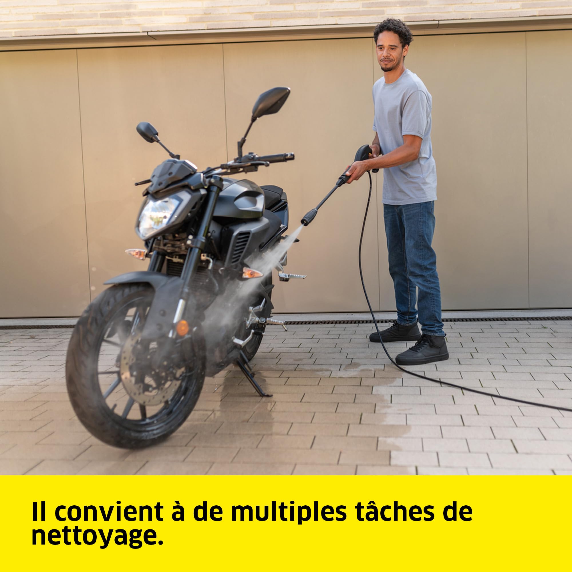 Kärcher Nettoyeur Haute Pression K 3 FJ Home, Pression : max. 120 bar, Débit : 380 l/h, Surface : 25 m²/h, Poids : 4,3 kg, Pistolet Haute Pression, Rotabuse, Lance Vario Power, Buse à Mousse, Home Kit