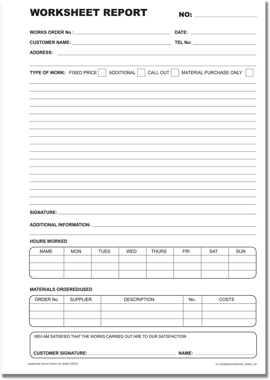 Carbonless NCR Worksheet Report Duplicate Book A4 50 Sets, White - Image 4