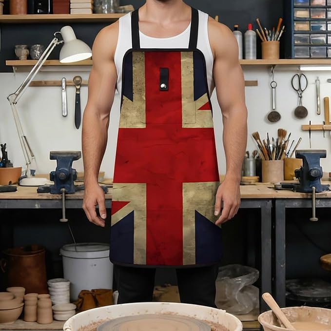 Delantal de trabajo con banderín británico y bolsillos miniatura 4