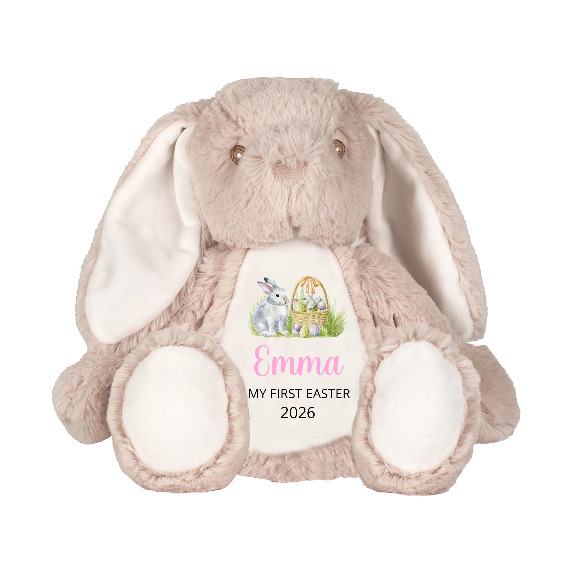 Personalised My First Easter Bunny Soft Toy - Name Tummy Print Keepsake โ image 1