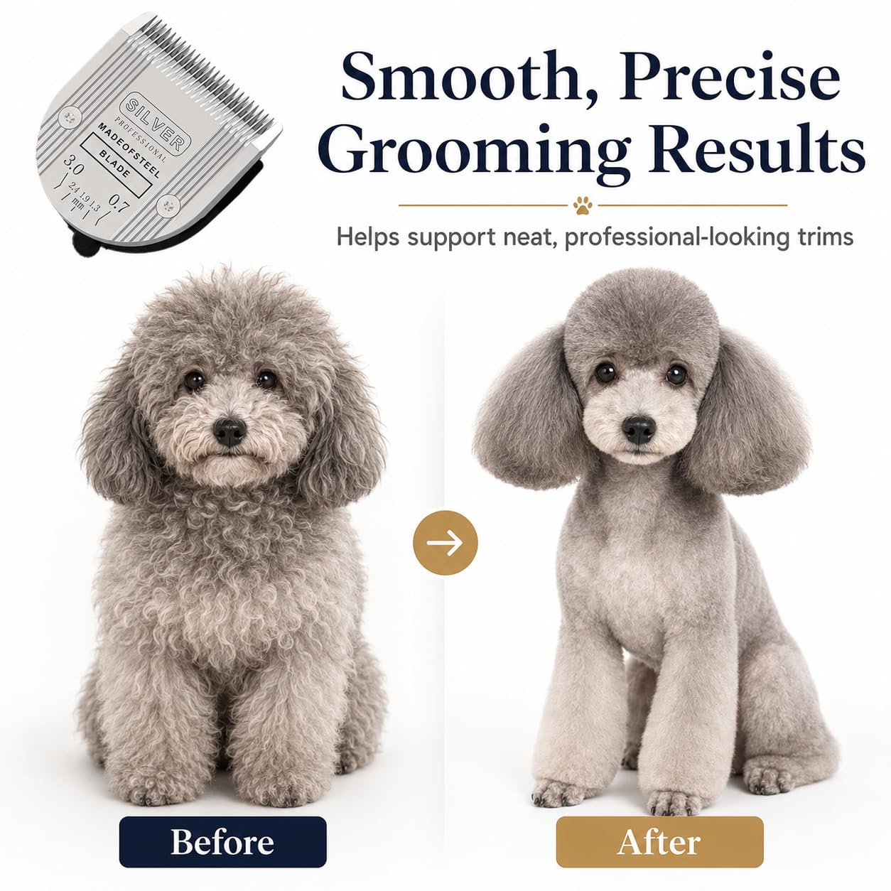Cuchillas ajustables 5 en 1 compatibles con WAHL Arco, Bravura .Chromado, Creativa, Figuras para el aseo de perros (5 en 1/2 unidades)