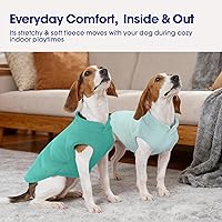 Vista 3 de FUAMEY Chaleco de forro polar para perros pequeños, sudaderas cálidas y elásticas para perros con agujero para la correa, suéter suave de cuello