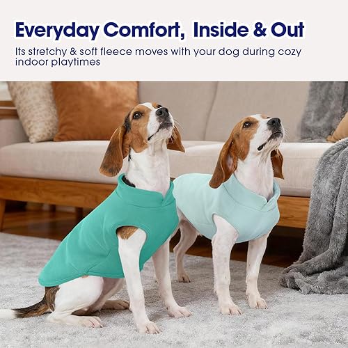Miniatura 3 de FUAMEY Chaleco de forro polar para perros pequeños, sudaderas cálidas y elásticas para perros con agujero para la correa, suéter suave de cuello