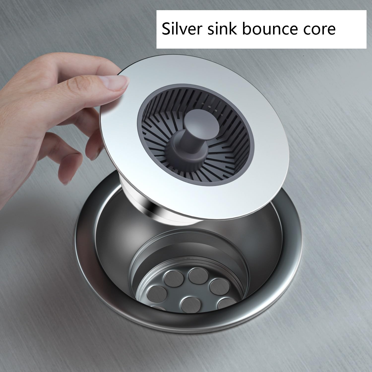 3-in-1 Kitchen Sink Drain Strainer & Stopper - Spring-Loaded Press Down Plug, Universal Fit