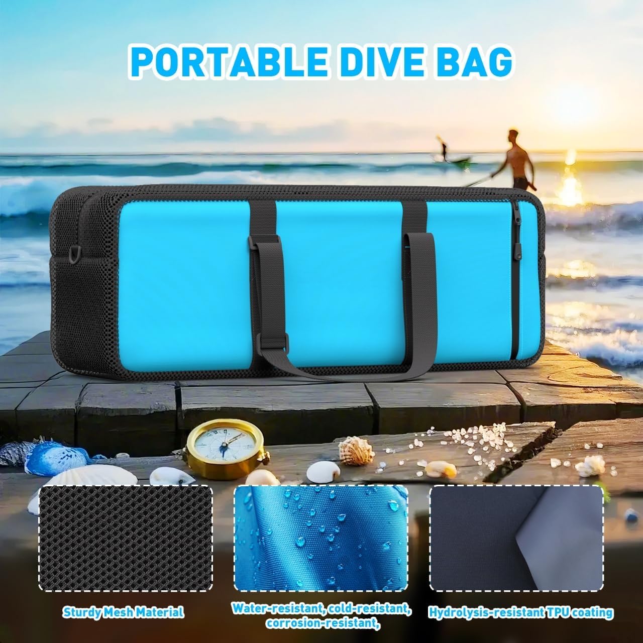 Mini Scuba Tank Portable Bag Blue Portable Backpack Harnesses Diving Tank Bag for B300/B300Plus/B400/B400Plus/B700