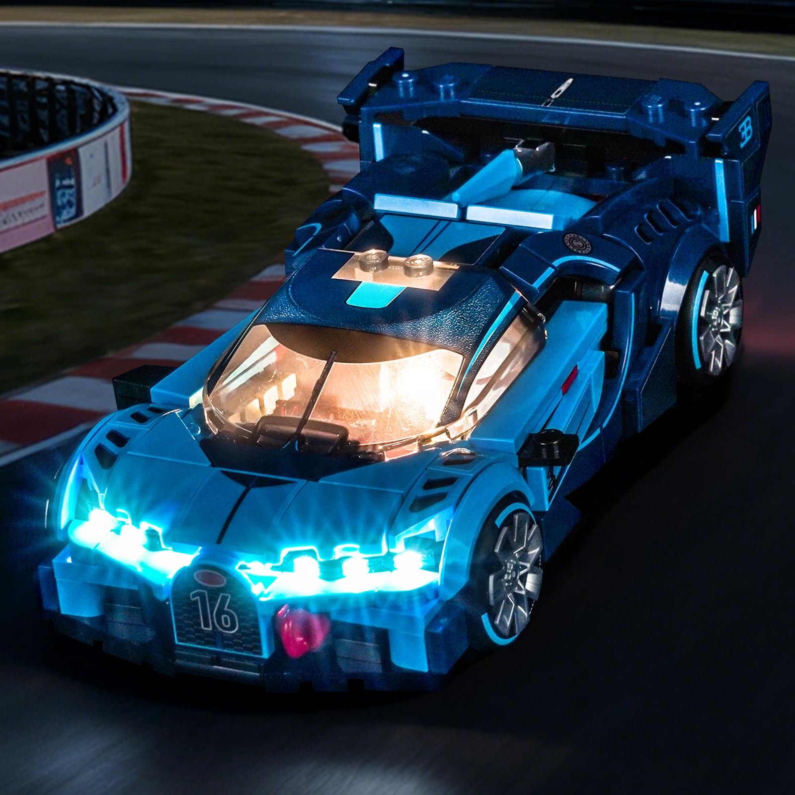LED Lighting Compatible with LEGO 77253 Bugatti Vision Gran Turismo Hyper Sports Car - JUST Lights,Light Kit Compatible with LEGO Speed Champions 77253,NOT Included The Mode