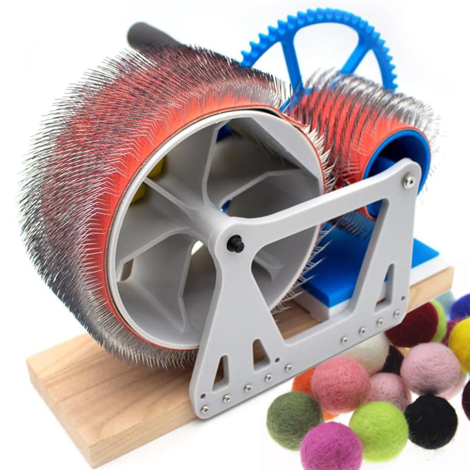 Cardatrice per lana, manuale con manovella per cardare fibre di lana e feltro, ideale per lavori fai da te e miscelazione rapida dei colori