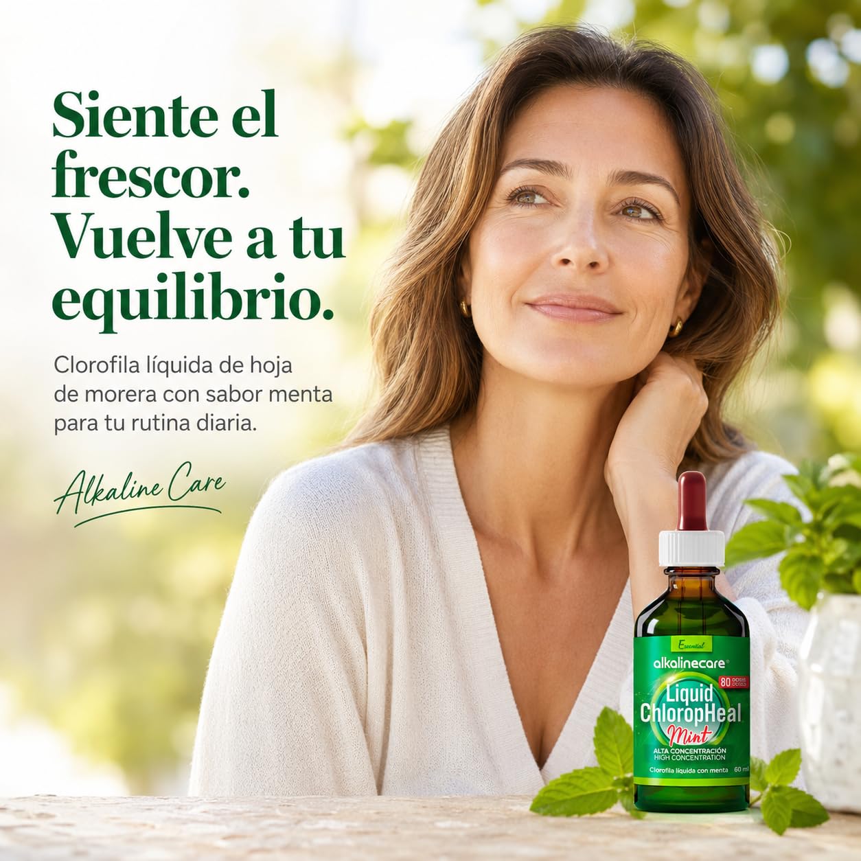 CLOROFILLA LIQUIDA CON GUSTO A MENTA 60 ml:: ALKALINE CARE