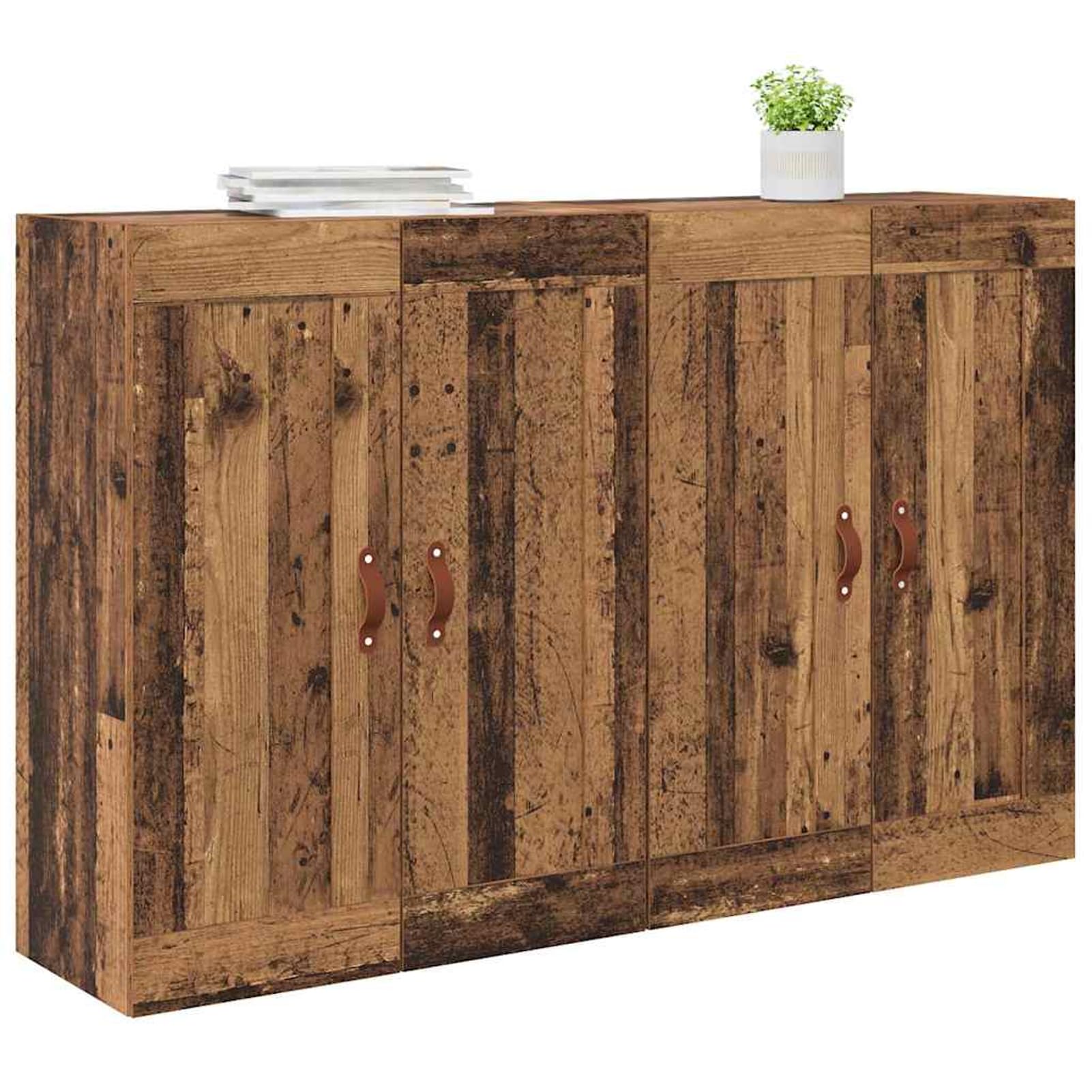 Homgoday Wandmontierte Schränke 2 pcs Altholz 69,5 x 34 x 90 cm Schrank Model3415556