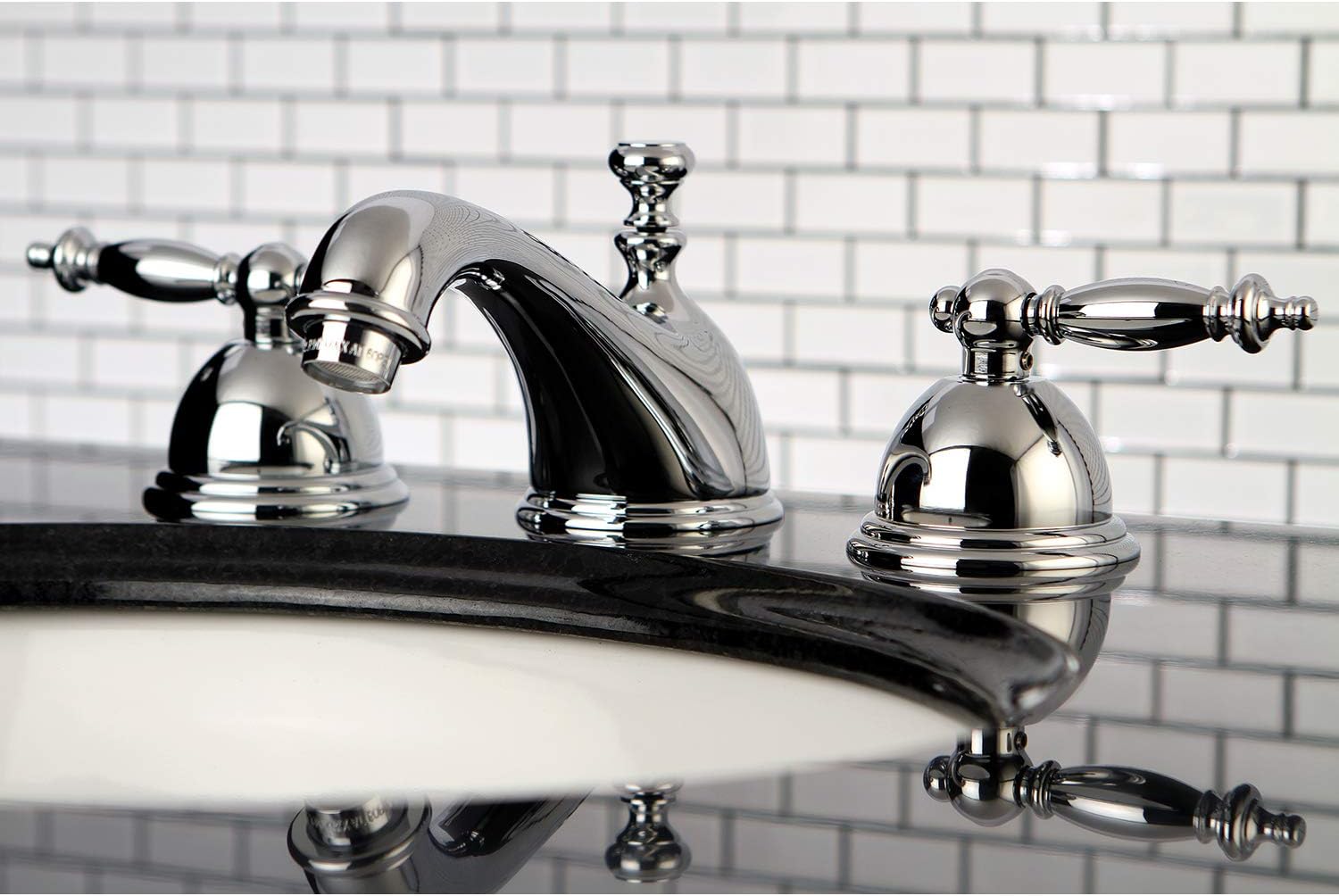 Kingston Brass KS3961TL Templeton Widespread Lavatory Faucet with Brass Pop-Up, Polished Chrome