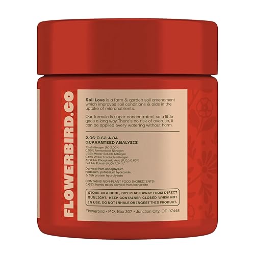 Miniatura 7 de Flowerbird Soil Love - Alimento vegetal premium y fertilizante para plantas  Humics, algas prensadas en frío e hidrolizado de pescado  Enmienda