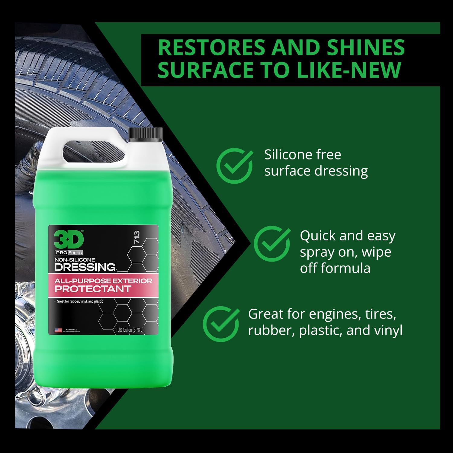 3D Non-Silicone Dressing - Body Shop Safe Dressing - Silicone-Free 1 Gallon