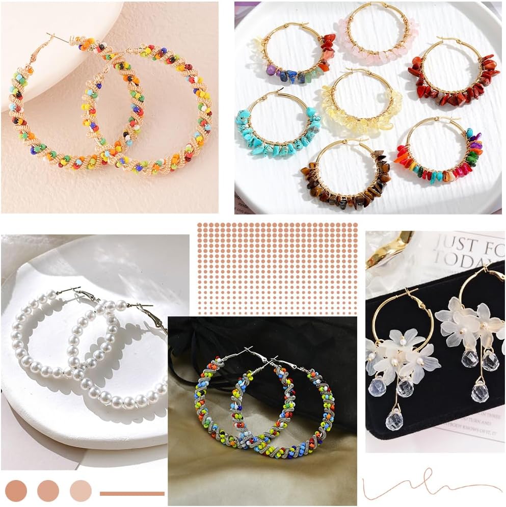 1 Box 80Pcs 4 Style Round Beading Hoops Small Hoop Earring Findings Circle Iron Hypoallergenic Gold Dangle Hoop Earrings Open Silver Hoop Earring Findings for Jewelry Making Supplies DIY