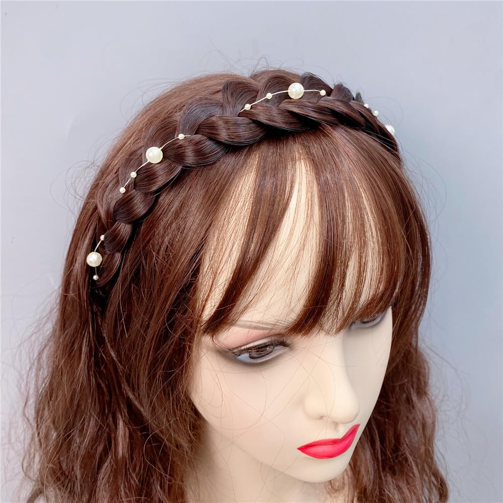 Giantree Set di 7 cerchietti per capelli, alla moda, da donna, diversi modelli di perle, in plastica, per ragazze