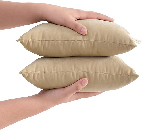 Miniatura 6 de FLXXIE Paquete de 2 almohadas pequeñas de microfibra, 11 x 7 pulgadas, mini almohadas para dormir y viajar, almohadas lavables para niños, almohadas