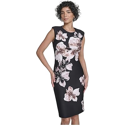 Платье Calvin Klein Cap Sleeve Floral Scuba Sheath