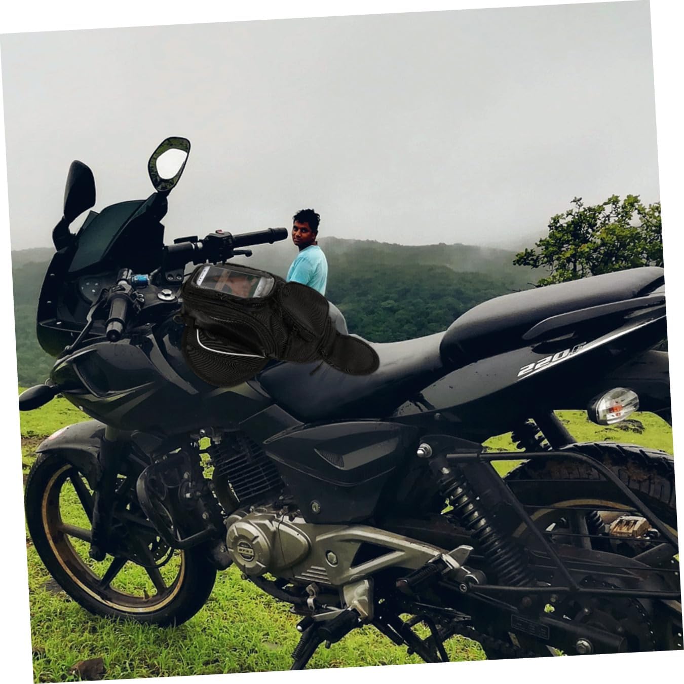 Motorcycle Fuel Tank Bag Large Capacity Waterproof Magnetic Motorbike Supplies Pouch for Outdoor Riding