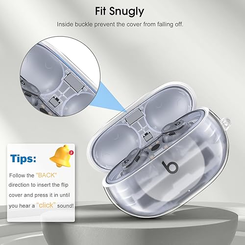 Miniatura 6 de Fintie Funda transparente para los nuevos Beats Studio Buds + (2023) Beats Studio Buds 2021, funda protectora para auriculares antipérdida a prueba