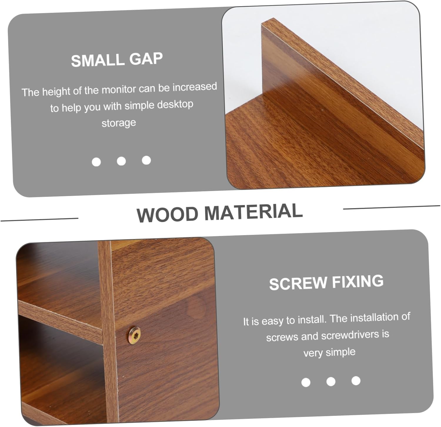 jojofuny Monitor Riser Desk Riser for Laptop Wooden Craft Monitor Rising Rack Computer Heightening Stand