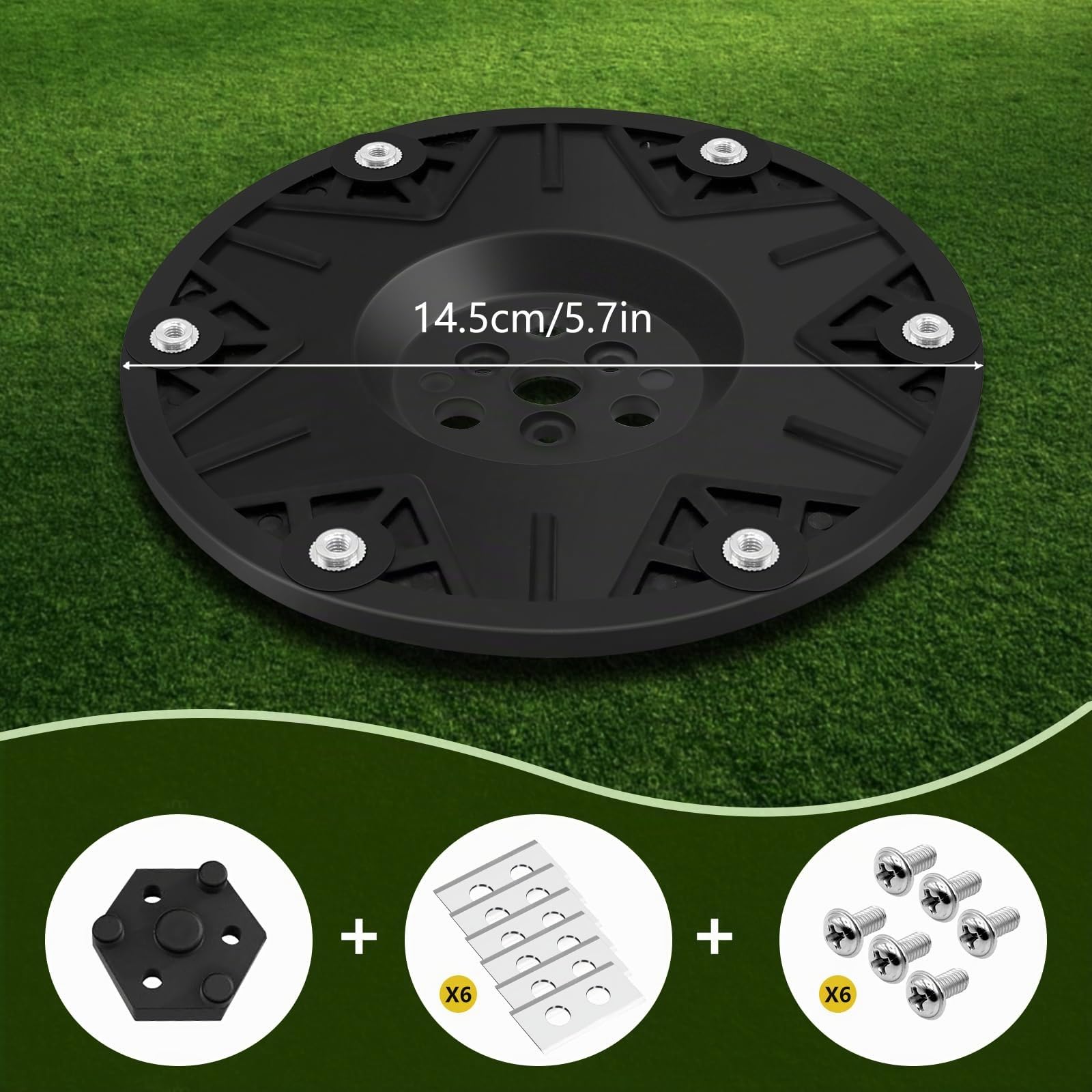 Disque à 6 Lames Compatible avec Worx Landroid, M500 M700 WR167E WR141E Vision M600, Disque Lame en Fibre de Verre avec 6 Lames, Disque Lame pour Robot Tondeuse à Gazon