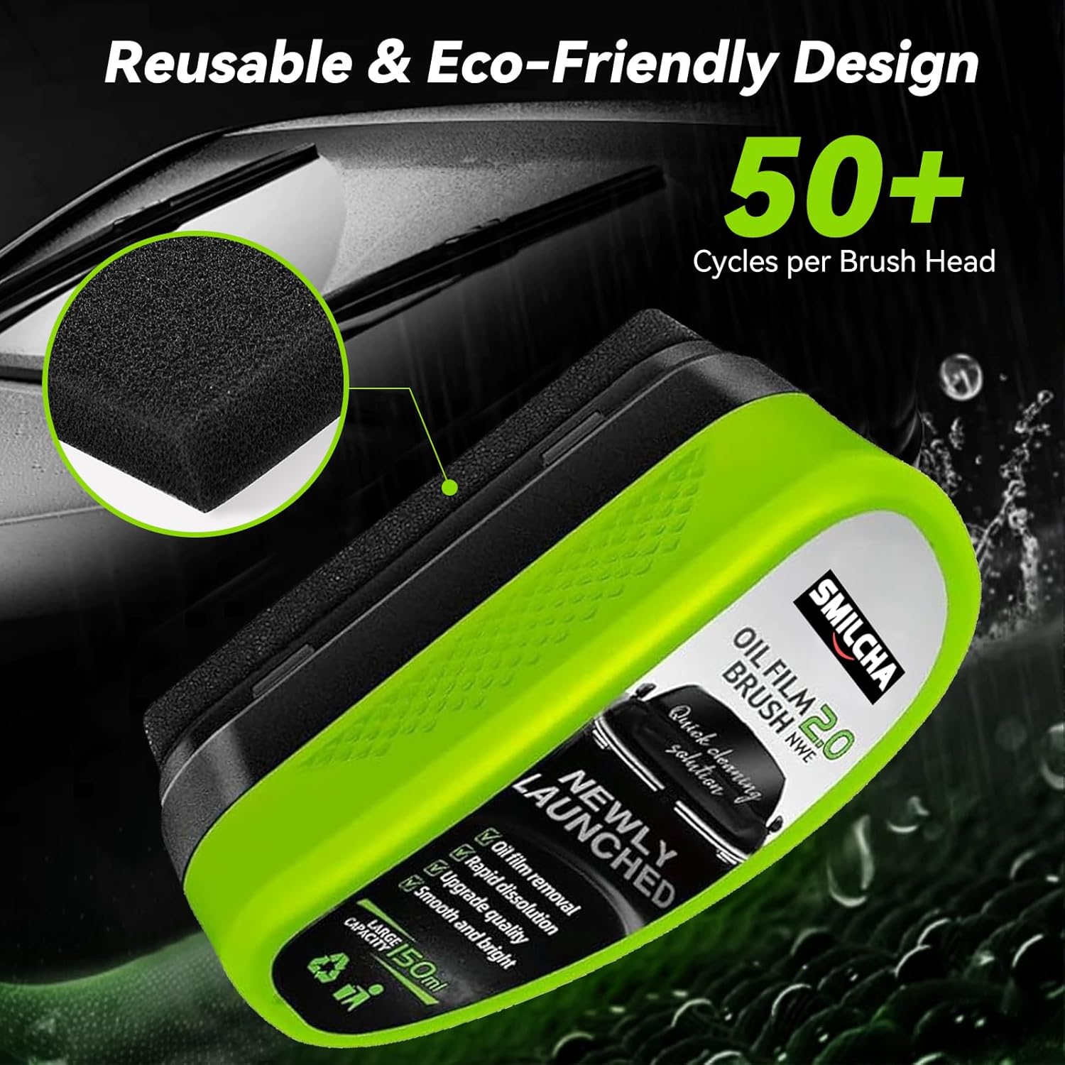 New 2PCS Auto Glass Degreaser & Oil Film Cleaning Brush Set – Windshield Polish & Window Cleaner for Ultimate Clarity (2024 Upgraded 2.0) - Image 6