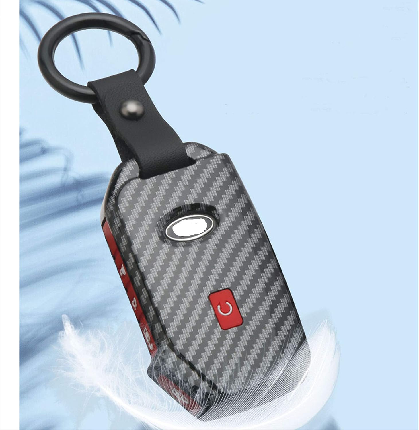 BINFHONG For Kia Key Fob Cover Protector Shell Keyless Remote Control Smart Key Holder with KeyChain Fit for Kia Ceed Cerato Forte Niro Seltos Sorento Soul Sportage Telluride (Carbon black with black)