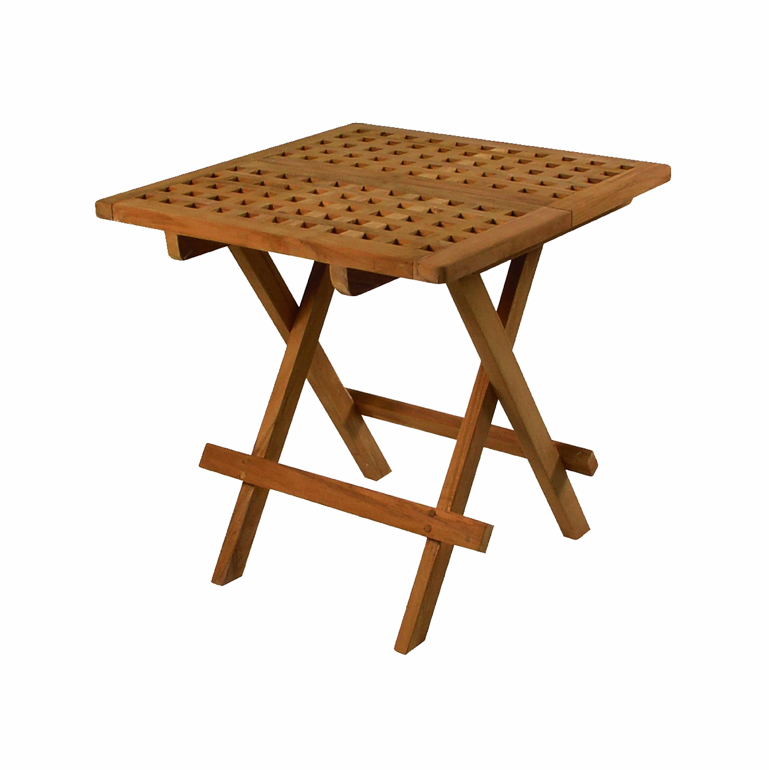 Amazon.com: SeaTeak Square-Grate Top Folding Deck Table | Teakwood