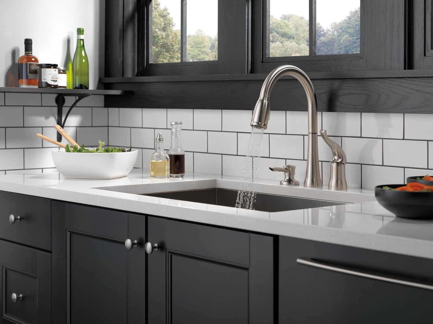 Delta Kate Brushed Nickel Kitchen Faucet with Pull Down Sprayer and Soap... photo 11
