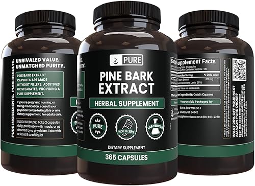 Miniatura 2 de PURE ORIGINAL INGREDIENTS Extracto de corteza de pino (365 cápsulas) sin magnesio o rellenos de arroz, siempre puro, verificado por laboratorio