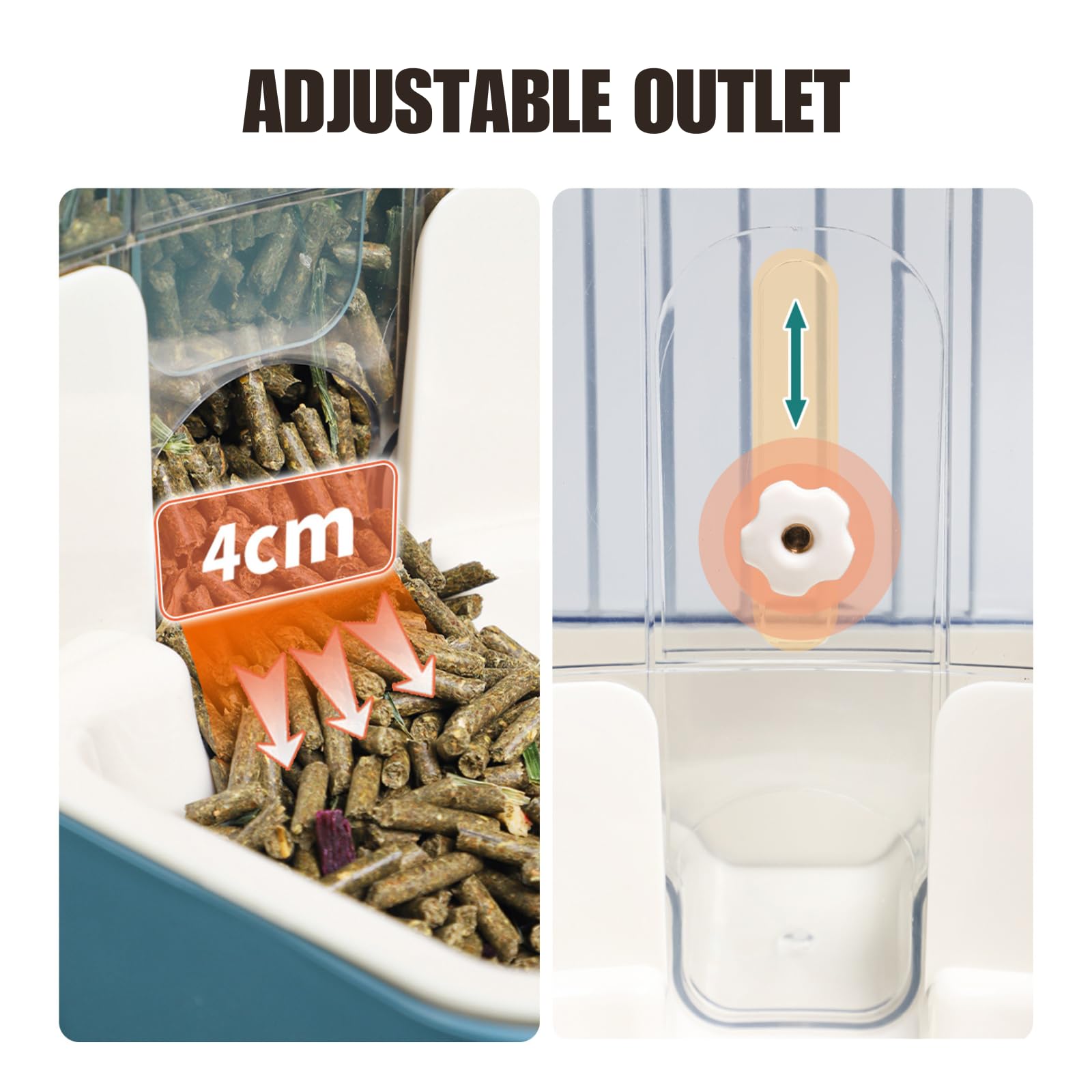 Dispensador Automático de Comida y Agua para Mascotas, Juego de Bebedero de Gravedad para Jaulas de Perros, Gatos, Conejos, Cobayas, Chinchillas, Hurones, Erizos (Azul)
