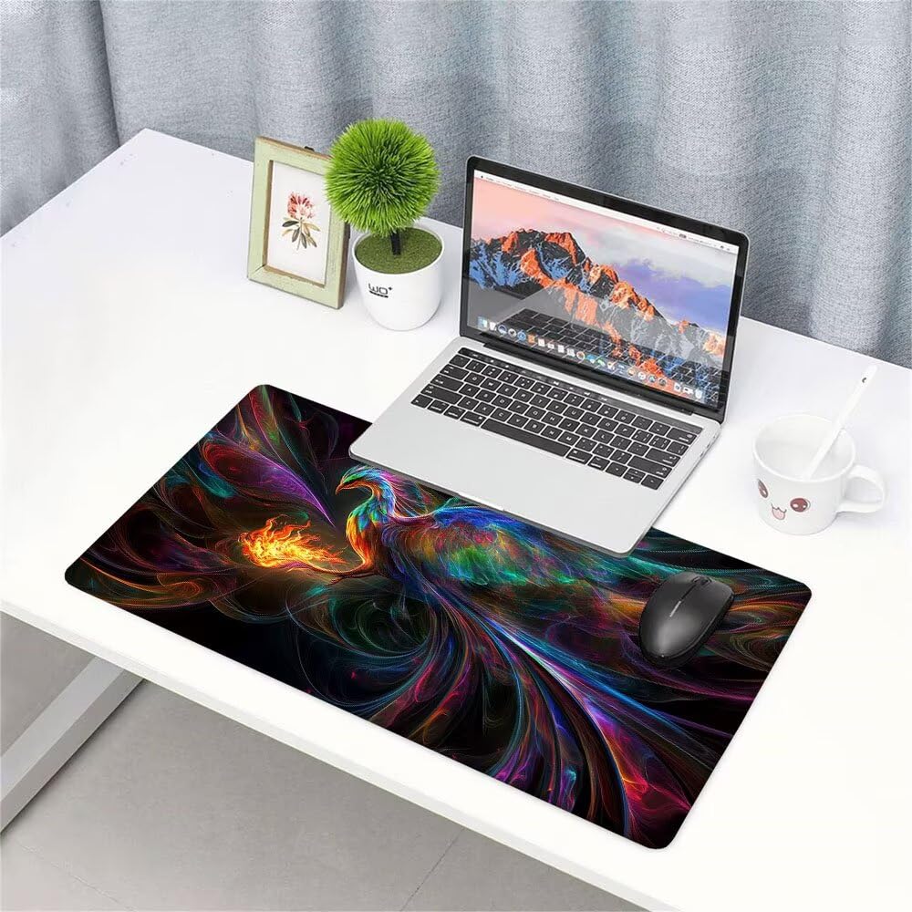 Tappetino Mouse Gaming xxl Accessori Scrivania Ufficio Nero Astratto Grande Tappetino Mouse e Tastiera Sottomano da Scrivania 1200x600x3mm Base Antiscivolo, per PC Gamer Laptop Studio Casa d-302