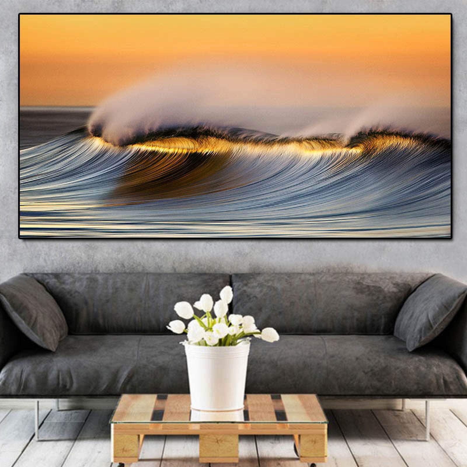Affiche mer et vagues colorées dsdsgog toile surf moderne pour salon et chambre 40x60 cm