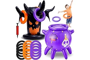 Halloween Ring Toss Game: Inflatable Spooky Tree Witch Toss Game