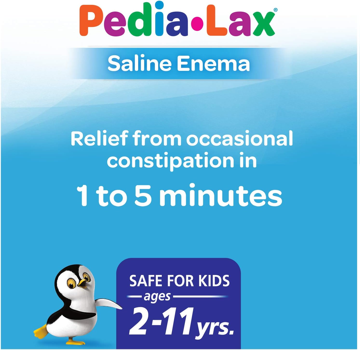 Pedia-Lax Saline Enema Laxative for Kids, Gentle Constipation Relief for Children Ages 2-11, 2.25 Fl Oz, Pack of 24
