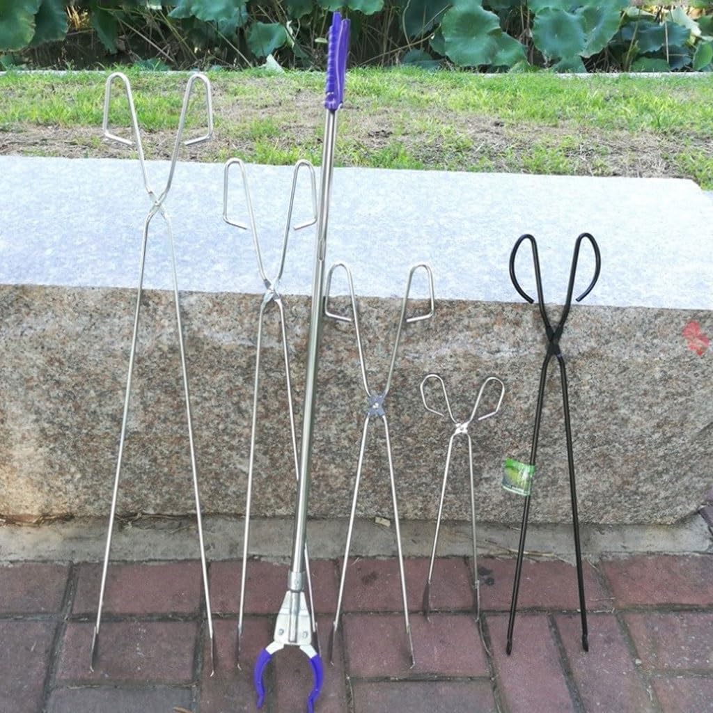 Fireplace Poker & Tongs Set, Metal Coal Tongs for Outdoor Barbecue, Picnic, and Fireside Stove(55cm/21.6")