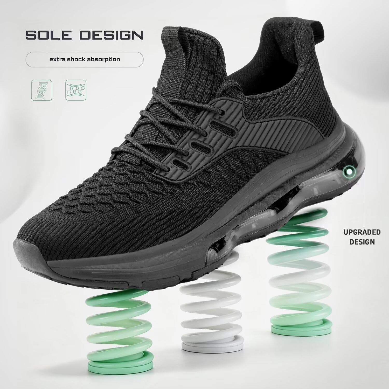 Mens Air Cushion Running Shoes Breathable Tennis Fashion Sneakers Non Slip Workout Casual Sport Gym Trail Comfortable Walking Shoes