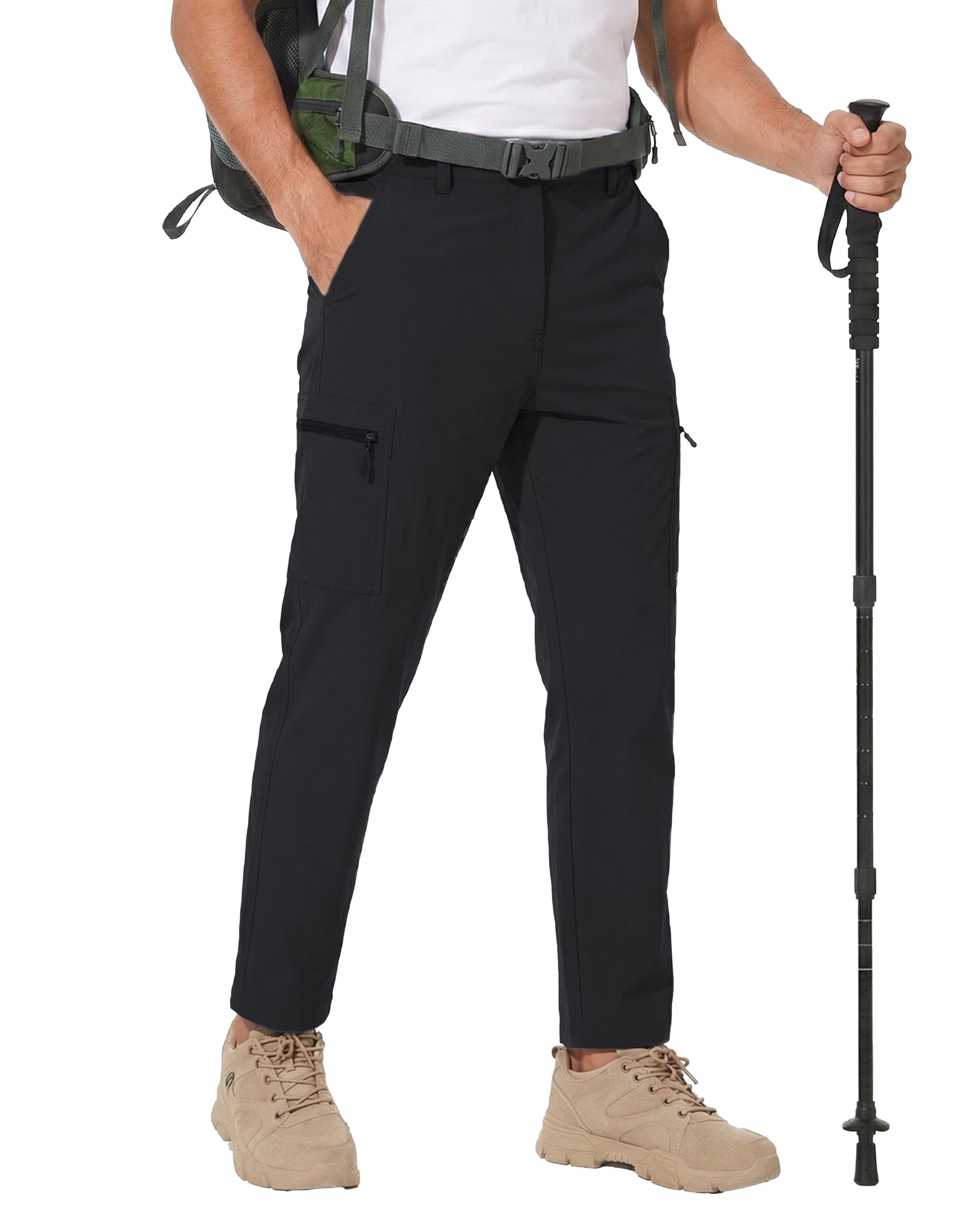 NATUVENIX Wanderhose Herren Leichte Atmungsaktiv Outdoorhose mit 7 Taschen | Schnelltrocknende Stretchstoff, wasserabweisende Beschichtung, ideal für Somme Reisen,Arbeitsanwendungen und Außeneinsätze.