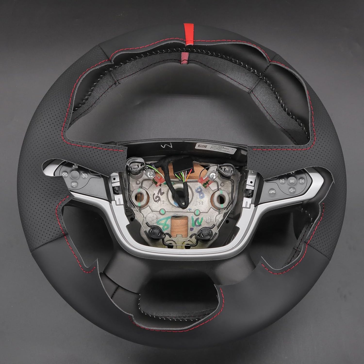 MEWANT Steering Wheel Cover for Chevy Colorado 2015-2022 / Chevy Traverse 2018-2024 Hand-Stitched Microfiber Leather Steering Wheel Wrap