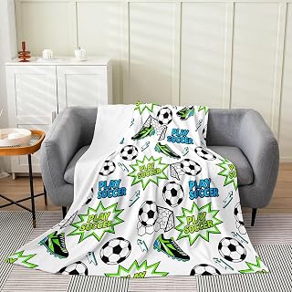 Castle Fairy Soccer Ball Flannel Blankets,Cleats Lightning Print Fleece Blanket,Kids Girls Boys Adult Play Soccer Bubble Fuzzy Blankets Ball Sports Gaming Sherpa Blanket Chair Sofa Bed Decor,30"×40"