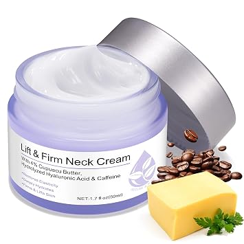 Tighten & Lift Neck & Chest Moisturizer Cream for Visibly Firming, Anti-Aging Treatment, Hydrate, Smooth & Nourish Delicate Skin on Neck and Decolletage, Reduces Wrinkles 1.7 Fl Oz Pack of 1