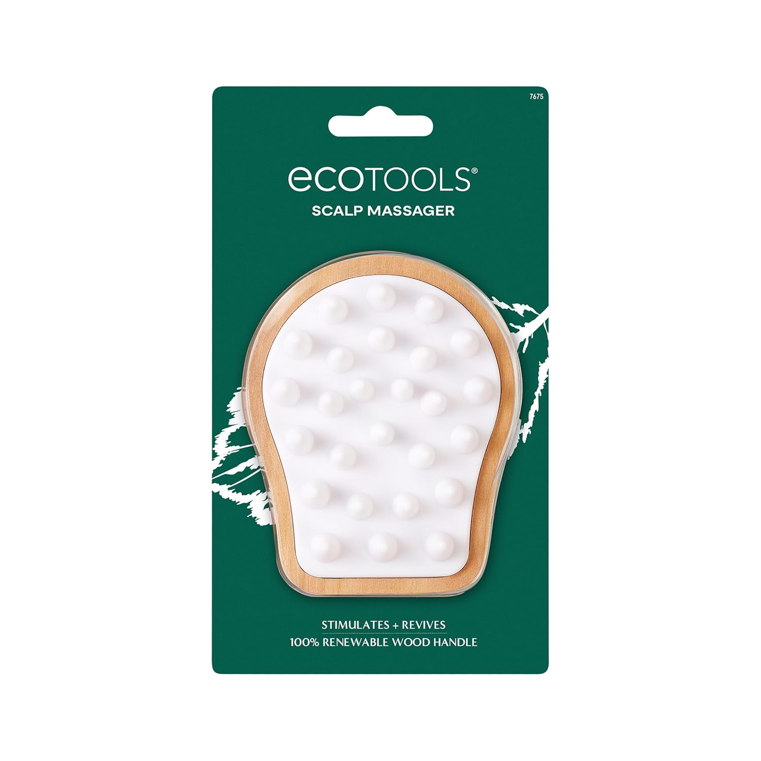 EcoTools Silicone Scalp Massager & Scrubber: Exfoliates, Stimulates Scalp for Healthier Hair, Reduces Build-Up, Eco-Friendly Cherrywood Handle