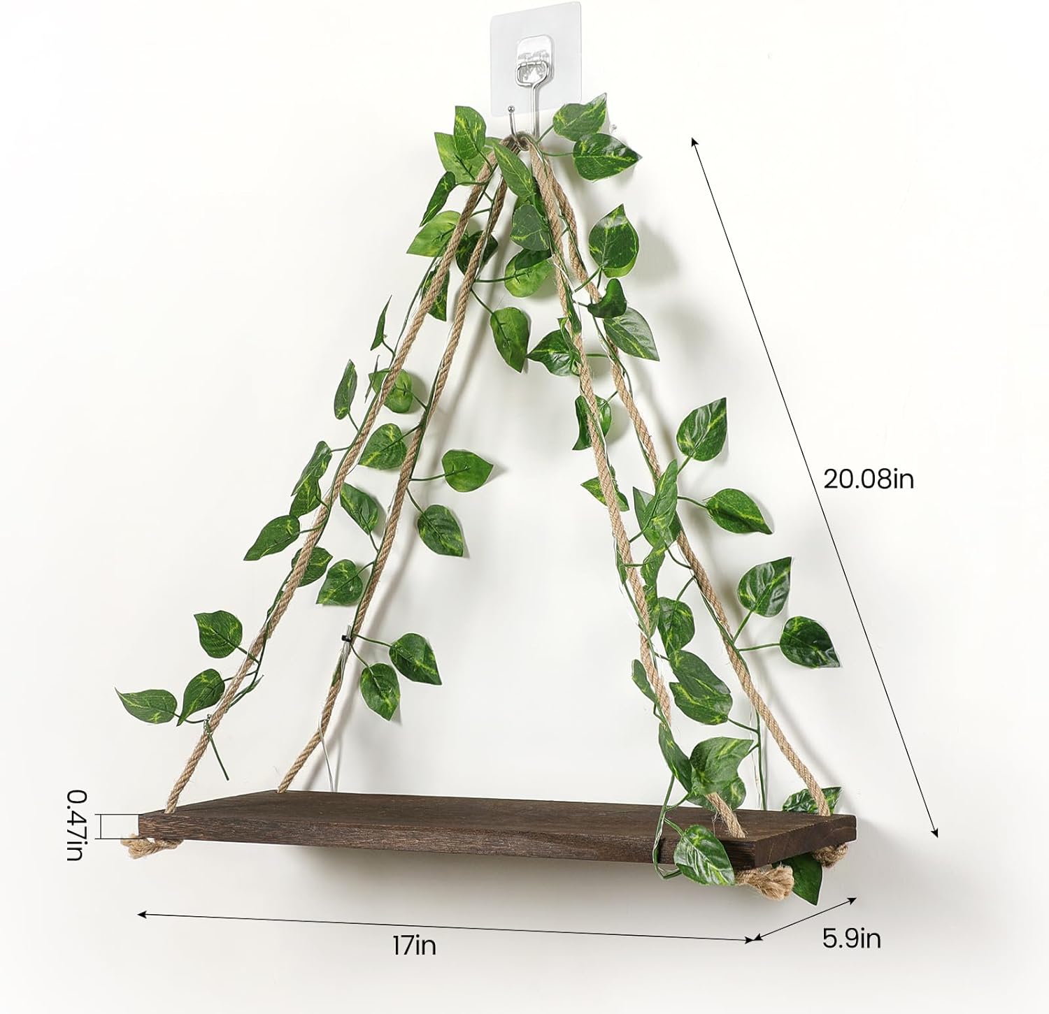 Forest Angle Shelf for Wall,Floating Shelves,Floating Shelves for Wall No Drilling,Adhesive Shelves,Command Strip Shelf,Room Decor Aesthetic,Plant Shelf Wall,Whimsical Decor,2-Piece Set(Green Leaf)