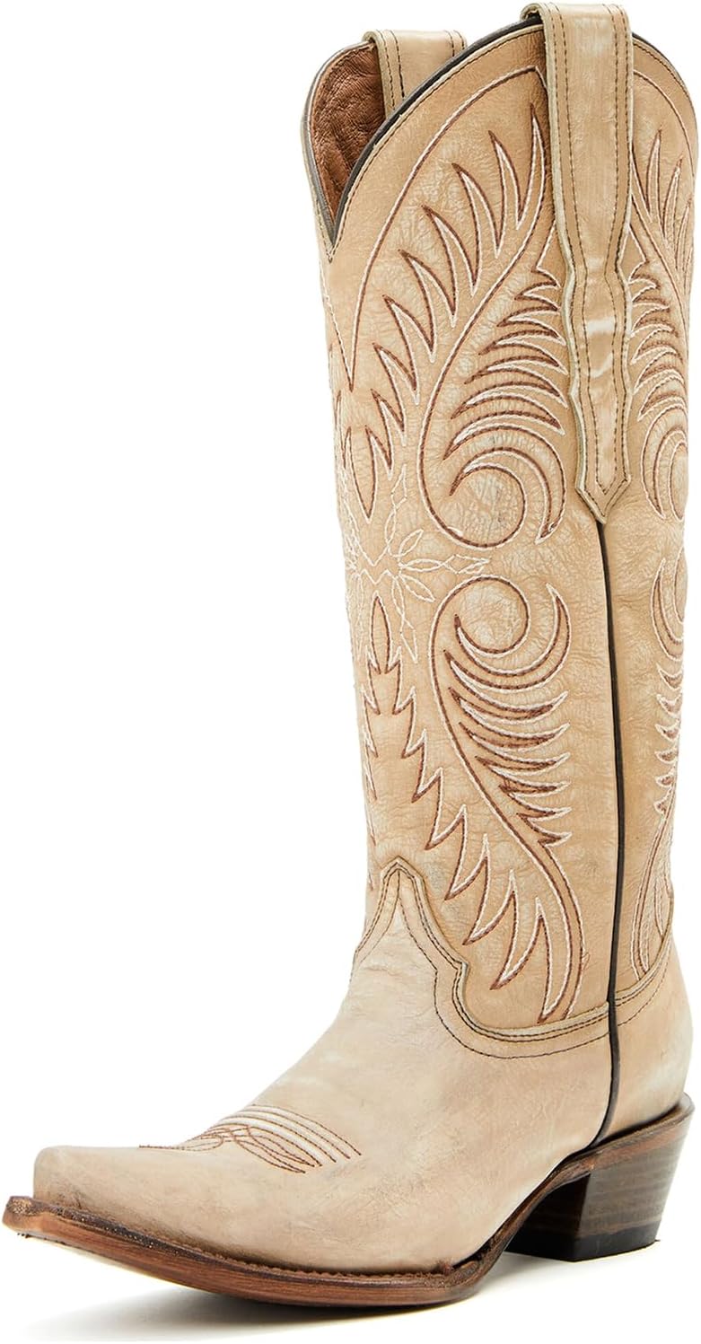 Yishaweiqi Women's Cowboy Boots - Chunky Heel Comfort
