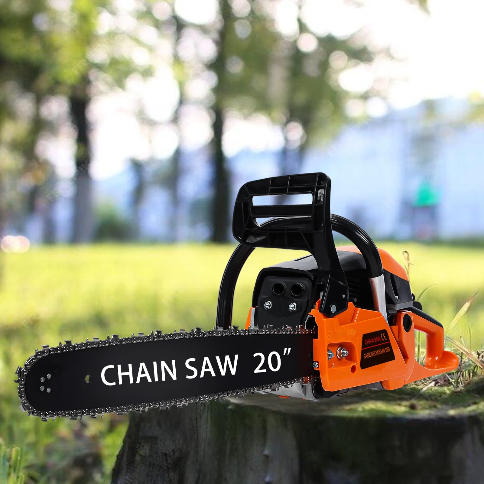 50 cm gazowa piła łańcuchowa, 58 cm³, napędzana benzyną, 2-suwowa piła łańcuchowa zasilana gazem, ręczna akumulatorowa piła łańcuchowa o dużej mocy, do cięcia drewna i przycinania drzew,