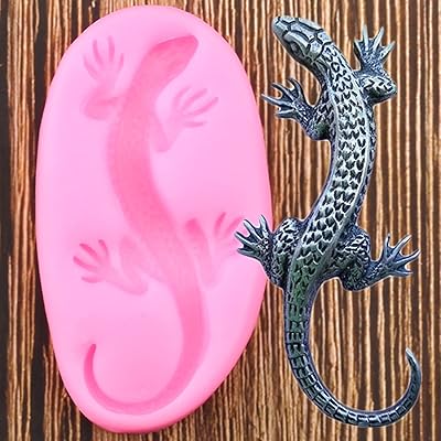 3D Lizard Gecko Silicone Mold Fondant Polymer Clay Resin Molds Cake Decorating Tools Chocolate Candy Gumpaste Moulds