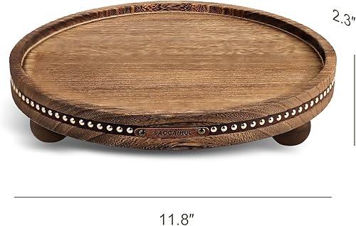 Miniatura 6 de Bandeja redonda decorativa de 11.81 pulgadas para decoración del hogar para mesa de café, mesa de cocina, sala de estar, baño, decoración de bandeja