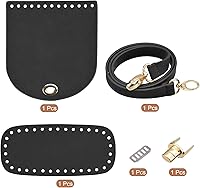 Vista 3 de Uxcell Juego de bolsas de cuero con parte inferior, correa, tapa de solapa, cerradura en negro