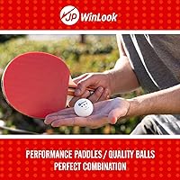 Vista 5 de JP WinLook Juego de palas de ping pong, juego de paletas de tenis de mesa portátil con palas de ping pong, estuche profesional y pelotas de ping