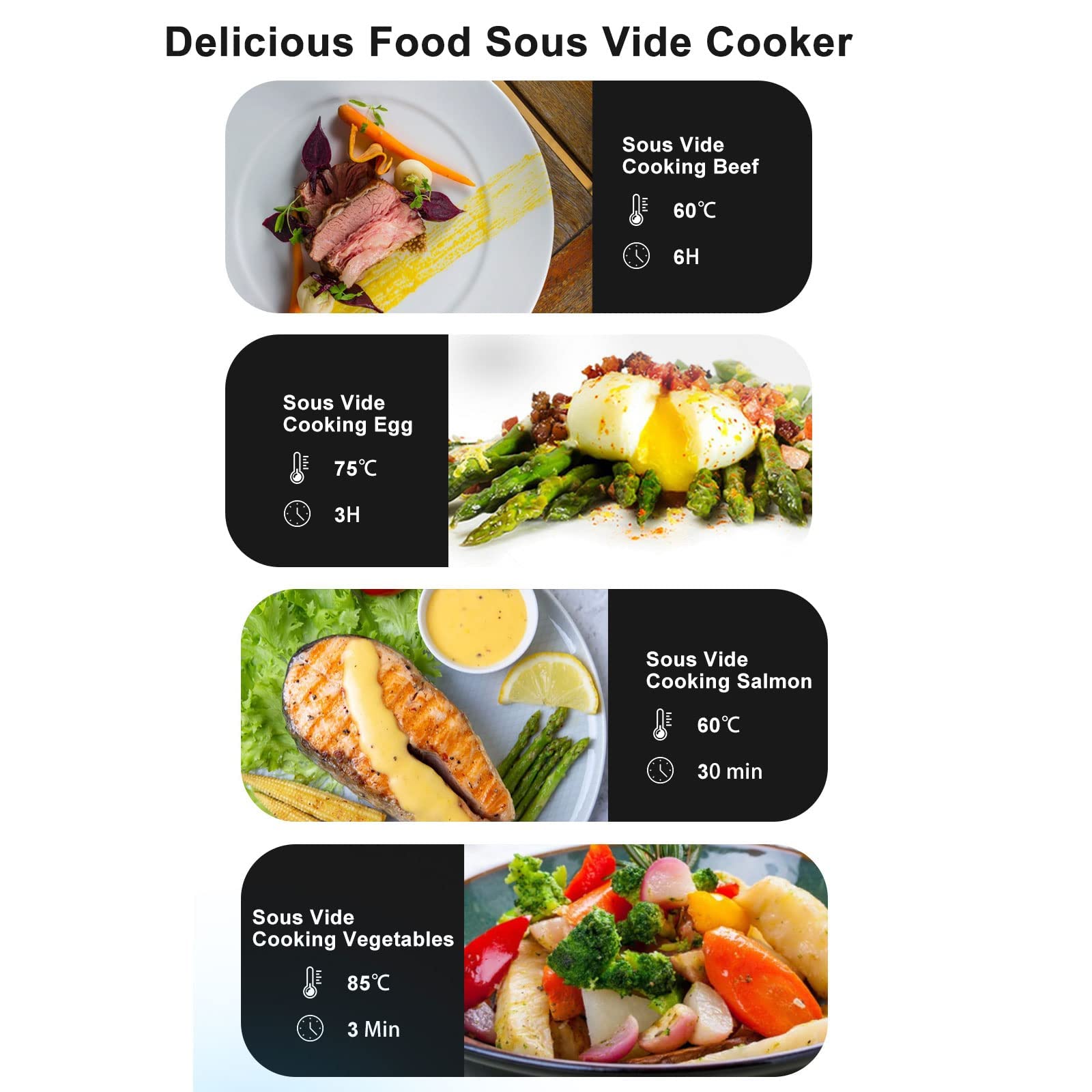 Cuiseur Sous Vide, circulateur à Immersion de précision WiFi Avec minuterie numérique et contrôle de la température, Machine Sous Vide à chauffage Rapide 1200 W pour Cuisine, Restaurants occidentaux